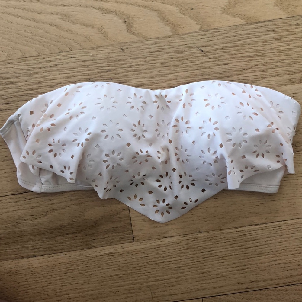 Light pink bandeau bathing suit top